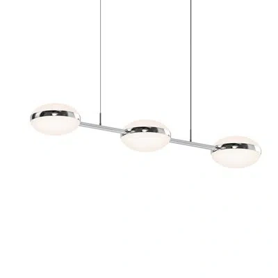 Sonneman Pillow 3 - Light Shaded Linear Led Pendant In Silver