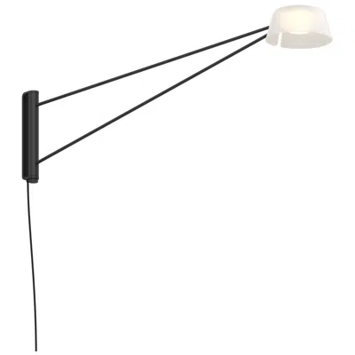 Sonneman Ray 8.5" High Satin Black Frame Long Wall Lamp With Opal White Shade