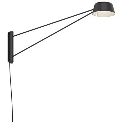 Sonneman Ray 8.5" High Satin Black Frame Long Wall Lamp With Satin Black Shade