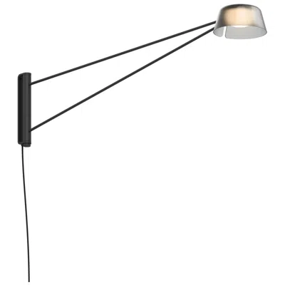 Sonneman Ray 8.5" High Satin Black Frame Long Wall Lamp With Smoked Etched Shad
