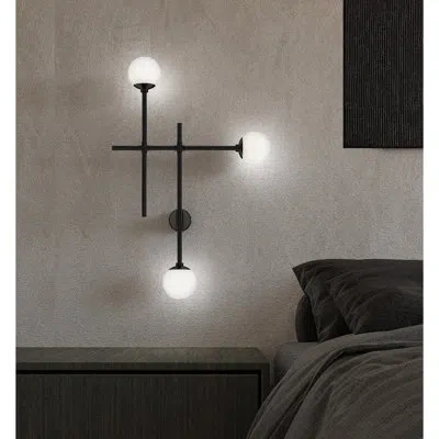 Sonneman Sabon™ 3 - Light Led Dimmable Armed Sconce In Satin Black