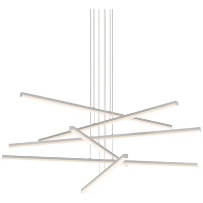 Sonneman Stix 39 1/2" Wide Satin Aluminum 6-arm Led Pendant Light