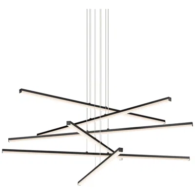 Sonneman Stix 39 1/2"w Satin Black 6-light Led Pendant