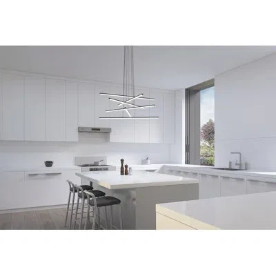 Sonneman Stix - Led Chandelier - 6-arm - Satin Black - 240" Cable