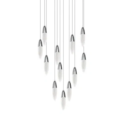 Sonneman Sultana 12-light Round Pendant In Polished Brass,white