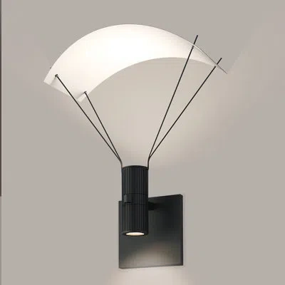 Sonneman Suspenders® 1 - Light Aluminum Duplex Cylinders Led Armed Sconce With Flood Lens And Parachute Refle In Satin Black