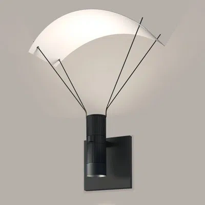 Sonneman Suspenders® 1 - Light Aluminum Duplex Cylinders Led Armed Sconce With Snoot Flood Lens And Parachute In Satin Black