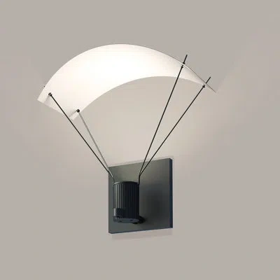Sonneman Suspenders® 1 - Light Aluminum Single Cylinder Led Armed Sconce With Parachute Reflector In Satin Black