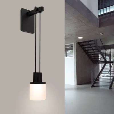 Sonneman Suspenders® 1 - Light Armed Sconce In Clear,transparent Glass;stain Black