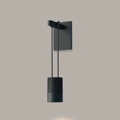 Sonneman Suspenders® 1 - Light Mini Aluminum Led Armed Sconce With Snoot Flood Lens In Satin Black