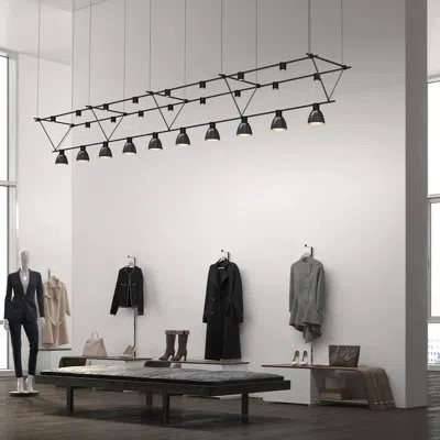 Sonneman Suspenders® 10 - Light Geometric Cone Led Chandelier In Satin Black