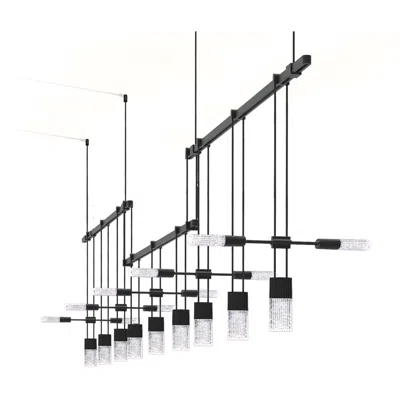 Sonneman Suspenders 102" Wide Satin Black 3-bar Linear Pendant