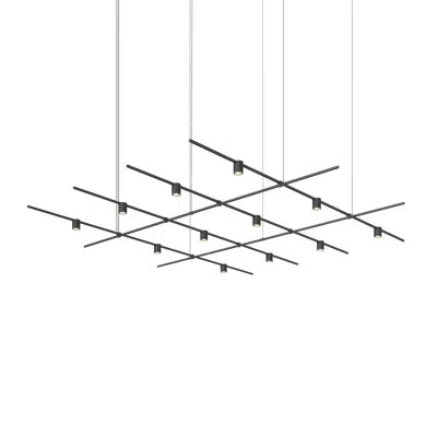 Sonneman Suspenders® 12 - Light Chandelier In Satin Black