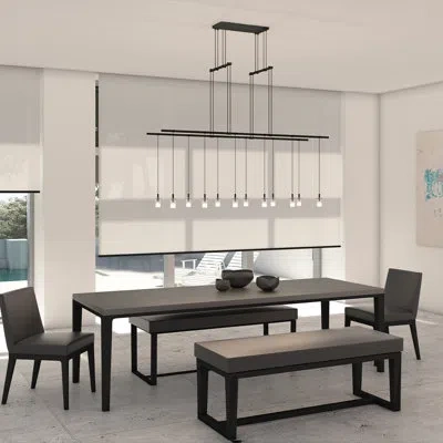 Sonneman Suspenders® 12 - Light Kitchen Island Cylinder Led Pendant In Satin Black