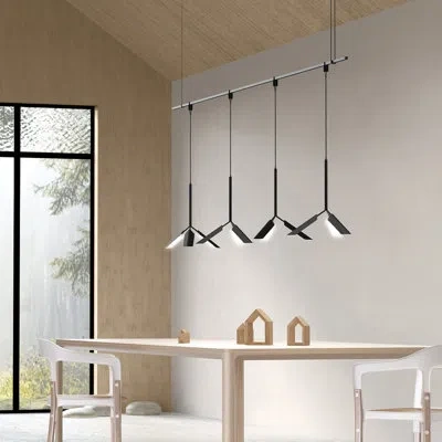 Sonneman Suspenders® 12 - Light Unique Linear Led Chandelier In Satin Black