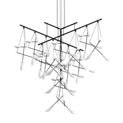 Sonneman Suspenders® 15 - Light Unique Modern Linear Led Chandelier In Satin Black