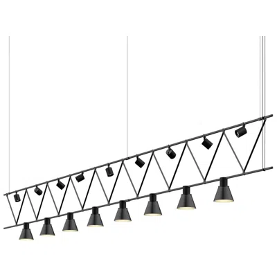 Sonneman Suspenders 170" Wide Satin Black Power Precise Bar Linear Suspension