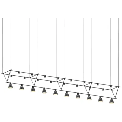 Sonneman Suspenders 170" Wide Satin Black Tri-bar Suspension