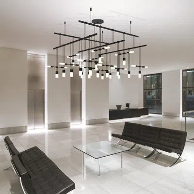 Sonneman Suspenders® 19 - Light Unique Modern Linear Led Chandelier In Satin Black