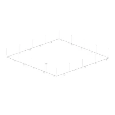Sonneman Suspenders® 1-tier Path Square - 12' X 12' - Precise & Power Precise Smooth Cylinder Luminaires In Satin White