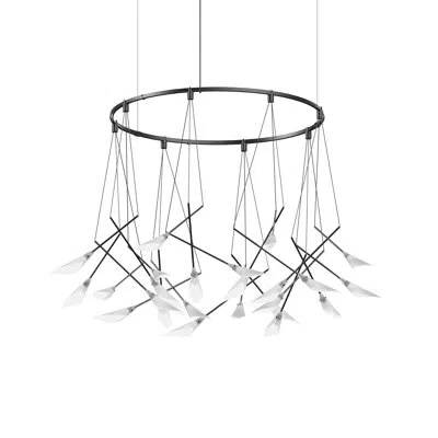 Sonneman Suspenders® 24 - Light Unique Wagon Wheel Led Chandelier In Satin Black