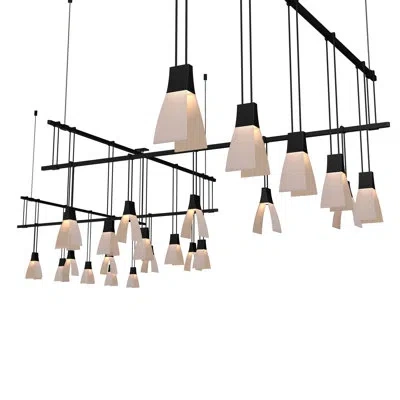 Sonneman Suspenders® 25 - Light Sputnik Linear Led Chandelier In Satin Black
