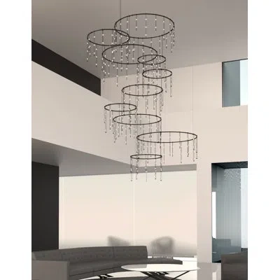 Sonneman Suspenders® 300 - Light Cluster Geometric Led Chandelier In Satin Black