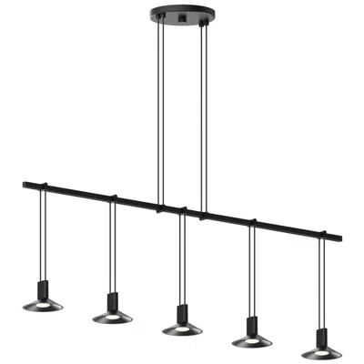 Sonneman Suspenders - 36" Satin Black Linear Pendant With Reflector Luminaires