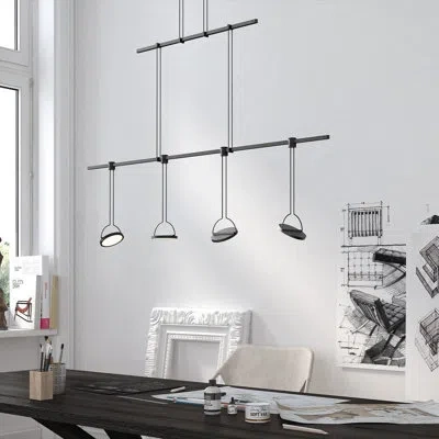 Sonneman Suspenders® 4 - Light Chandelier In Satin Black