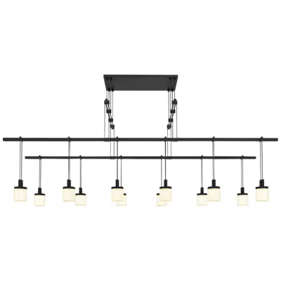 Sonneman Suspenders 48" Black 2-tier Led Kitchen Island Light Pendant