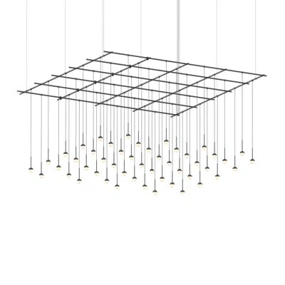 Sonneman Suspenders® 49 - Light Geometric Globe Led Chandelier In Satin Black