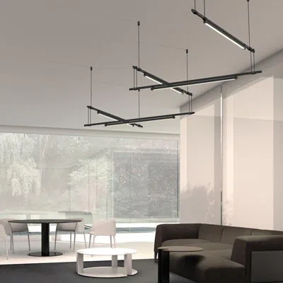 Sonneman Suspenders® 5 - Light Chandelier In Satin Black