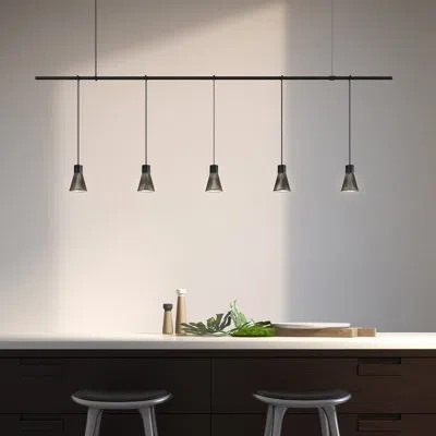 Sonneman Suspenders® 5 - Light Unique Linear Led Pendant In Satin Black