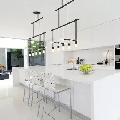 Sonneman Suspenders® 5 - Light Unique Tiered Led Pendant In Satin Black