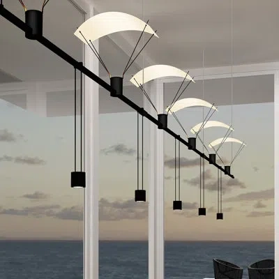Sonneman Suspenders® 6 - Light Kitchen Island Linear Led Chandelier In Satin Black