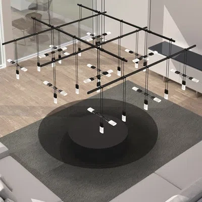 Sonneman Suspenders® 6 - Light Unique Tiered Led Chandelier In Satin Black