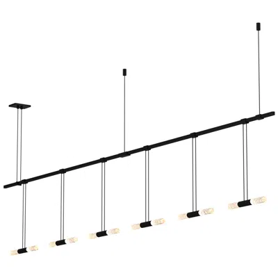 Sonneman Suspenders 73" Wide Satin Black 2-bar Linear Pendant