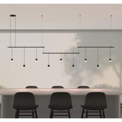 Sonneman Suspenders® 9 - Light Kitchen Island Linear Led Chandelier In Satin Black