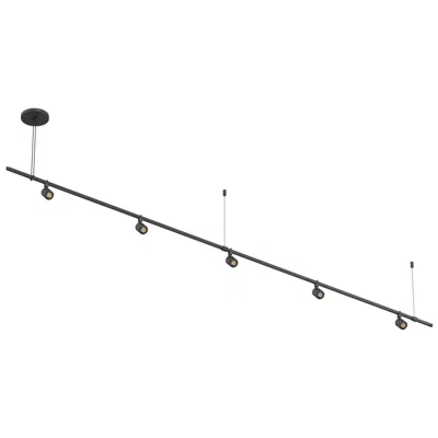 Sonneman Suspenders 96" Satin Black Linear Pendant With Aimable Cylinders