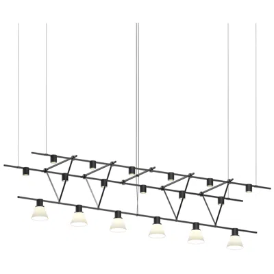 Sonneman Suspenders 96" Satin Black Triangle Truss Pendant With Cylinders