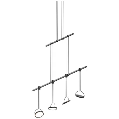 Sonneman Suspenders Light Guide 37" Wide Satin Black 2.tier Linear Suspension