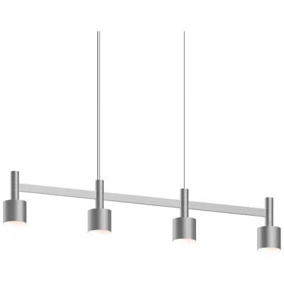 Sonneman Systema Staccato 4-light Linear Pendant With Drum Shades - Bright Aluminum