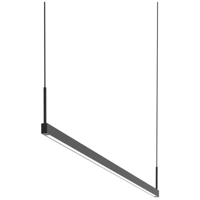 Sonneman Thin-line 48" Wide Satin Black One-sided Led Pendant