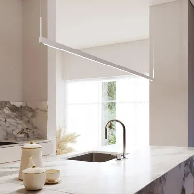 Sonneman Thin-line Two-sided Led Pendant In Satin White