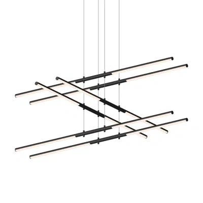 Sonneman Tik-tak® 12 - Light Unique / Statement Tiered Led Chandelier In Satin Black