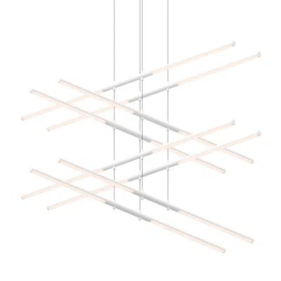 Sonneman Tik-tak® Stack 16 - Light Led Unique / Statement Tiered Chandelier In Satin White