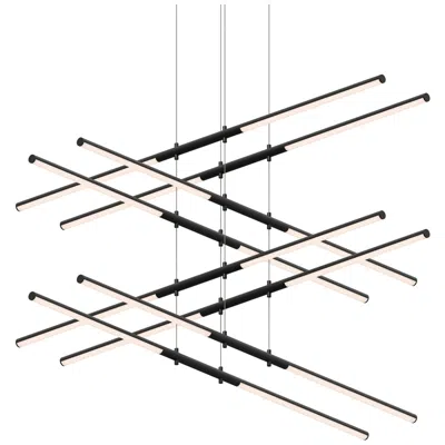 Sonneman Tik.tak Stack 47.5" Wide Satin Black 4.tier Led Pendant