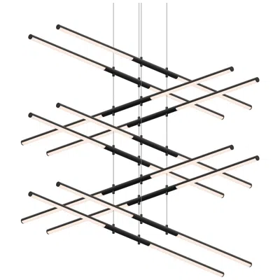 Sonneman Tik-tak Stack 47.5" Wide Satin Black Led Pendant