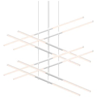 Sonneman Tik.tak Stack 47.5" Wide Satin White 4.tier Led Pendant