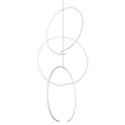 Sonneman Torc 3 - Light Unique Geometric Led Chandelier In Satin White
